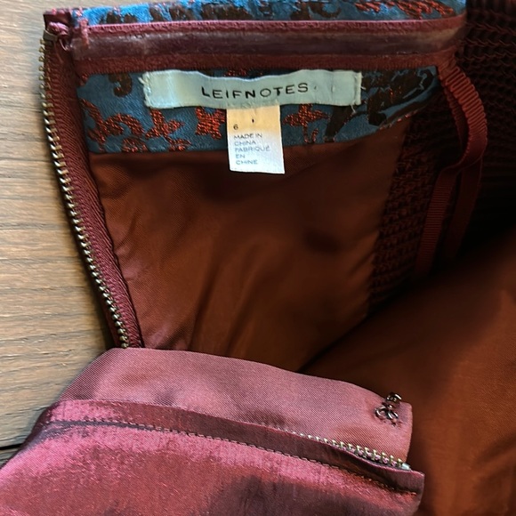 LEIFNOTES Anthropologie Paprika Brocade Blue Motif Strapless Dress Cruise Wear - Picture 2 of 8